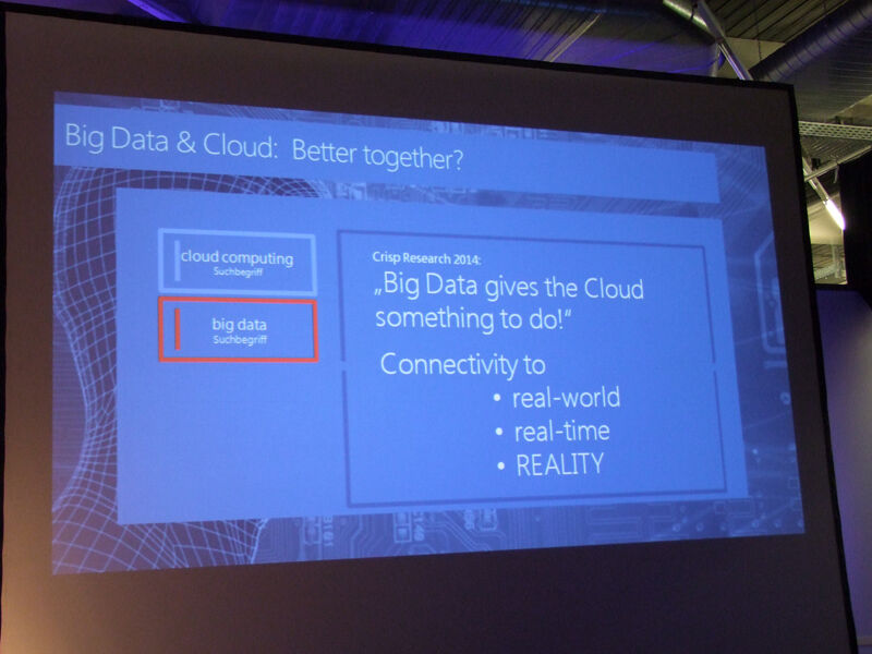 Big Data und Cloud Computing ergänzen sich ideal, so Dr. Illek in seiner Keynote. (nl)