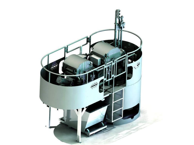 Bild 4: Twin-System mit zusätzlicher Bühne für den zweiten Filterkopf, wodurch sich der Durchsatz verdoppeln kann. Ein schnelles Umrüsten ist möglich. Bilder: GKD (Archiv: Vogel Business Media)