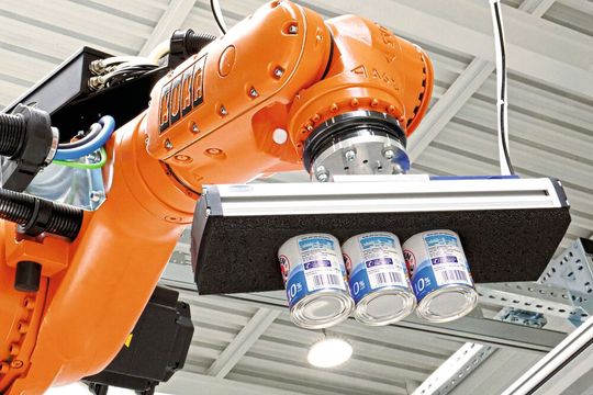 Die neuen Flächengreifer FXP-i und FMP-i kommunizieren über IO-Link in alle gängige Feldbussysteme.(Bild:  J. Schmalz GmbH)