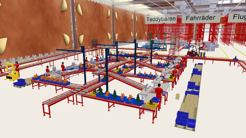 Mit dem Softwaretool Tara VR Builder können virtuelle dynamische Produktions- und Logistikanlagen und die Planung im Kontext der 