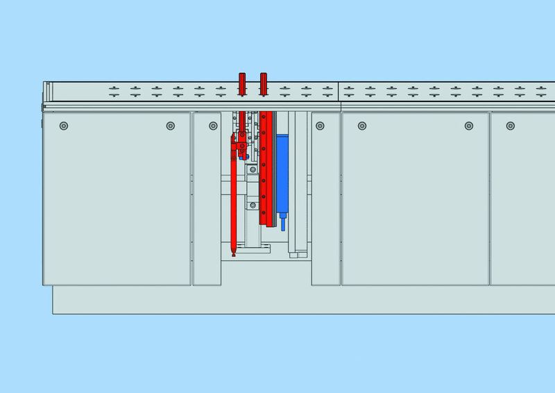 Bild 2: Längstransfersystem (LTS) mit mechanischen und linearmotorischen Antrieben. Bild: Pfuderer (Archiv: Vogel Business Media)