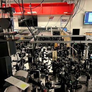 The Ultrafast Laser Laboratory in the School of Chemistry, University of Melbourne, where the quantum battery prototype was tested. (Source:  Prof Trevor Smith/ University of Melbourne)