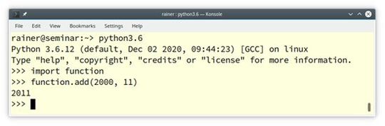 Bild 5: Verwenden des Moduls function.(Bild:  Rainer Grimm)