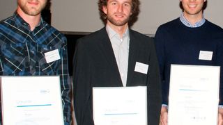 Die Preisträger des Max-von-Pettenkofer-Preises 2015 (v. l. n. r).: Max Mayer, Anton Resch und Stefan Böhm (Bild: DWA)