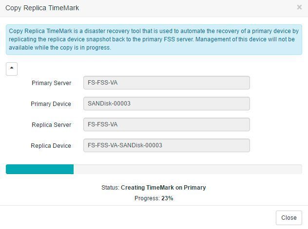 FreeStor beim Wiederherstellen einer Replikation. (Institut zur Analyse von IT-Komponenten (IAIT))