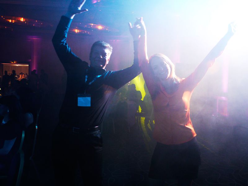 Michael Zajusch und Marianna Drummond (beide Barracuda) machten Stimmung. (Barracuda Networks)