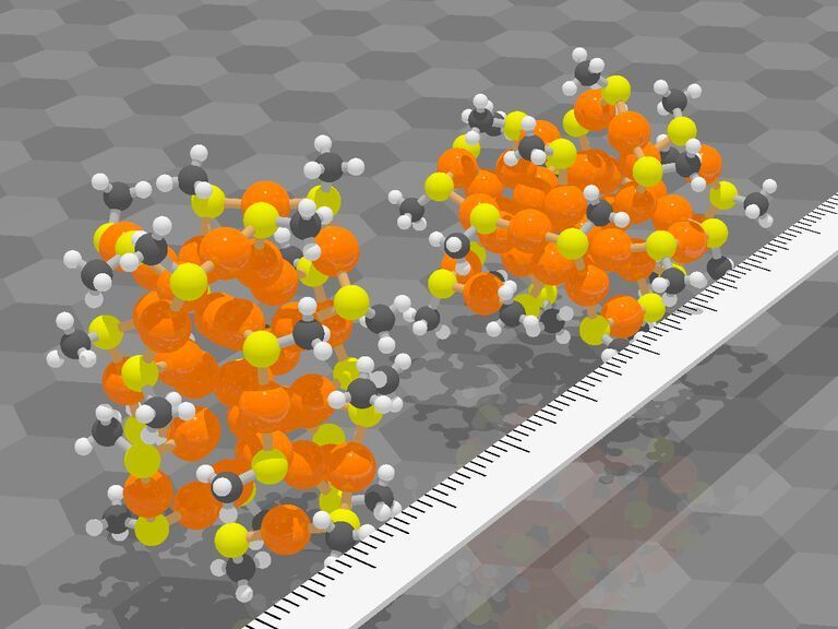 Nanostructures such as these thiol-covered gold nanoparticles can now be studied by using the new machine learning method developed in the University of Jyväskylä.  (Antti Pihlajamäki / The University of Jyväskylä)