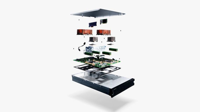  Eine Blow-up-Darstellung der Bauteile eines AC922-Power9-Servers. (IBM)