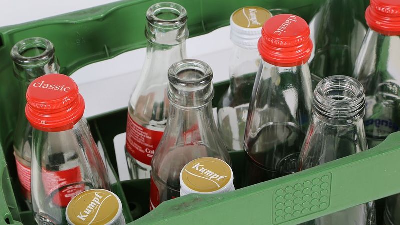 Durchmischte Leergutkästen: Mit höchster Prozesssicherheit werden Flaschen nach Größe, Kontur, Farbe, Material und Etikettierung detektiert, aussortiert und ersetzt. (Bild: Parker Hannifin)