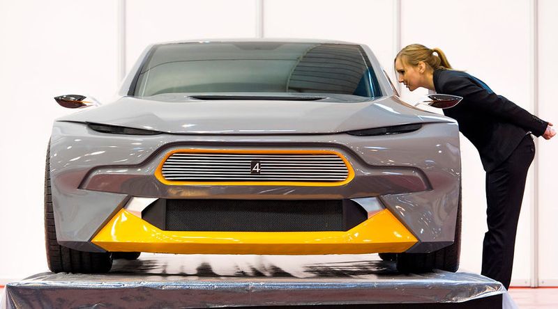 Automobil-Design: Der „Aria“ ist eine zweisitzige Sportwagenstudie, die von Studenten der italienischen Sbarro-Designschule entworfen wurde. (Foto: Messe Essen)