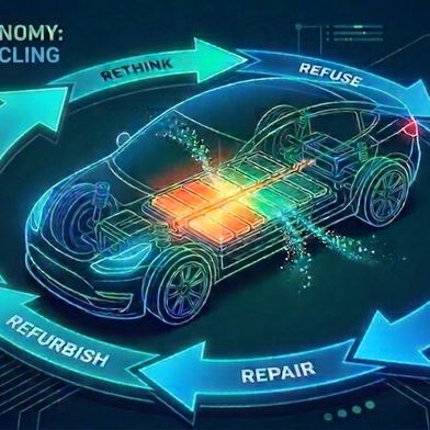 A recent study by the European Patent Office and the IEA shows how hard the global battle for raw material sovereignty is being fought. The EU Battery Regulation plays a central role in the circular economy. (Picture:AI-generated)