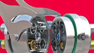 Der Grundkörper besteht aus Aluminium oder Edelstahl. Als Verschlussmöglichkeit steht auch ein Verriegelungsbügel zur Verfügung. (Eisele)