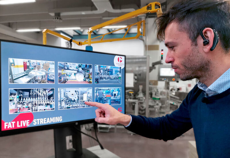 For customers who cannot visit Marchesini’s factories due to Covid-19, the firm has decided to upgrade ‘Fat’ streaming and offer the service for free. (Marchesini Group)