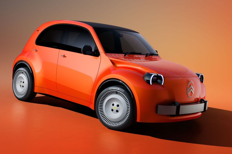 Ganz neu und doch typisch Ente: So soll der neue 2CV in spätestens zwei Jahren anrollen. (Bild: Citroën)