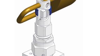 Anti-Tamper Ventiloberteiloptionen - Standard-Design: Die Ventile werden mit einem speziellen Steckgriff bedient, der genau in die dafür vorgesehene Anti-Tamper-Bohrung passt. Zusätzlich zu dieser Sicherheitsfunktion kann man durch die Montage eines Vorhängeschlosses quer zur Anti-Tamper Bohrung verhindern, dass der Steckgriff eingeführt werden kann. (Bild: AS-Schneider)