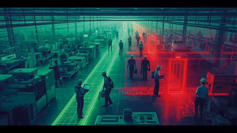 Ein Wartungsarbeiter braucht keinen Zugang zum gesamten Netz. Moderne Zugriffskontrollen und Segmentierung sorgen für abgesicherte Zugriffe und kontrollierte Bewegungen.(Bild:  Canva / KI-generiert)