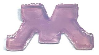 This block M is composed of engineered bacteria and silica — a material commonly used in plaster — cross-linking together. The purple tint is a protein produced by the bacteria. If the M was damaged, researchers could add nutrients and any cracks would self-heal. (Dr. Sunyoung Kang, Postdoctoral Associate, Schmidt-Dannert Lab, University of Minnesota.)