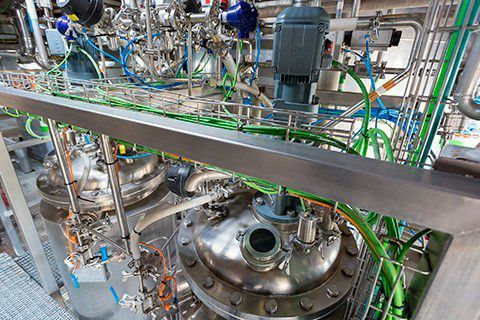 Production plants for fermentation-generated cystine at Wacker’s site in León. The new site in Spain enables the Munich-based company to meet the rising global demand of its customers. Cystine and cysteine produced from cystine are used in the food and pharmaceutical industries.  (Wacker)