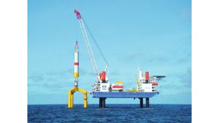 Hubplattform "Thor" für das Bauen auf See  (Bild: Montanhydraulik)