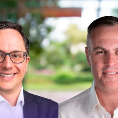 Moritz Mann (l., Ontinue) und Kevin Hanes (Quorum Cyber) sind vom Mehrwert des Unternehmenszusammenschlusses für die Kunden überzeugt. (Bild: Ontinue / Quorum Cyber / bearbeitet mit Canva)