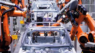 Der globale Absatz von Industrie-Robotern boomt. (Audi)