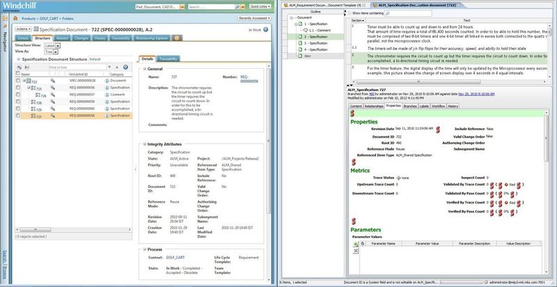 Neu: In Integrity verwaltete Spezifikationen können mit Windchill synchronisiert werden. (Bild: PTC)