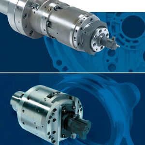 Oben: Bei der Bearbeitung von Getriebegehäusen aus Aluminium sorgt Tooltronic von Mapal für eine exakte Wiederholgenauigkeit der Schieberansteuerung von unter 3 µm bei hohen Zerspanparametern.
Unten: Bei einer Anlage zur Bearbeitung von Innenpassspitzen und Kugellaufflächen zerspant Tooltronic beide Seiten und die komplette Innenkontur.