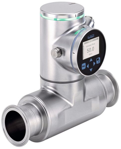 Kontinuierliche, wartungsfreie Konzentrationsmessung: Der Durchflussmesser arbeitet nach dem patentierten SAW-Verfahren (Surface Acoustic Waves). Das hat den Vorteil, dass es keinerlei Einbauten oder Verengungen und damit auch keine Toträume im Messrohr gibt.  (Bild: Bürkert Fluid Control Systems)
