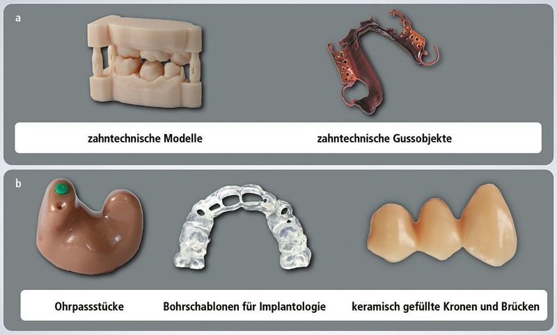 Bild 2: Generell unterscheidet man bei additiv gefertigten Formteilen zwischen indirekt (a) und direkt (b) verwendbaren Produkten. (Archiv: Vogel Business Media)