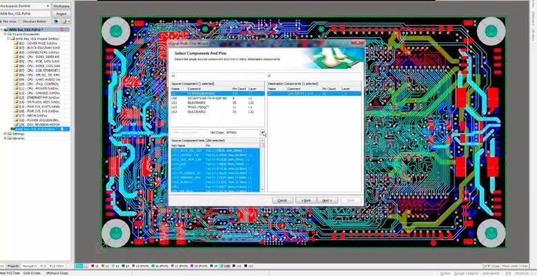 Altium-Designer – xSignals Wizard: Sparen Sie Zeit beim Routen Ihrer High-Speed-Designs mit einem benutzerfreundlichen Wizard zum Konfigurieren Ihrer Längenanpassungs-Regeln. T-Verzweigungen sowie Komponenten, Signalpaare und Gruppen werden problemlos berücksichtigt.  (Bild: Atlium)
