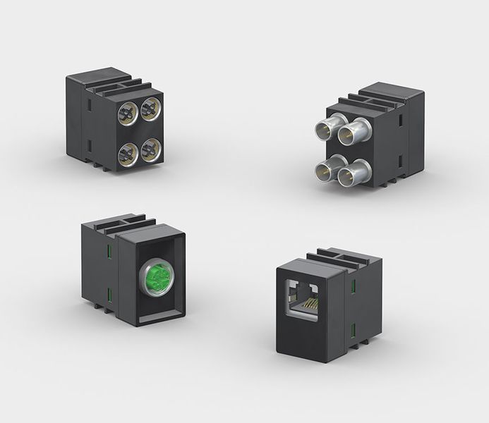 Das neue Combitac-10Gbit-Modul (CAT6A) ist wahlweise mit RJ45- oder mit M12-Anschluss verfügbar. (Stäubli)