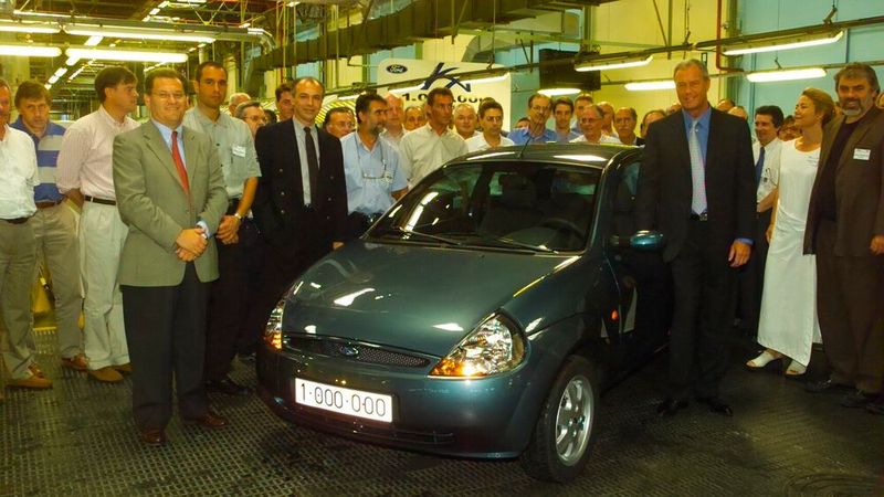 Der einmillionste Ford Ka lief 2002 im spanischen Ford-Werk Valencia vom Band. Hier produzierte Ford die europäischen Ka's. Insgesamt wurden rund 1,5 Millionen Exemplare verkauft. (Bild: Ford AG)