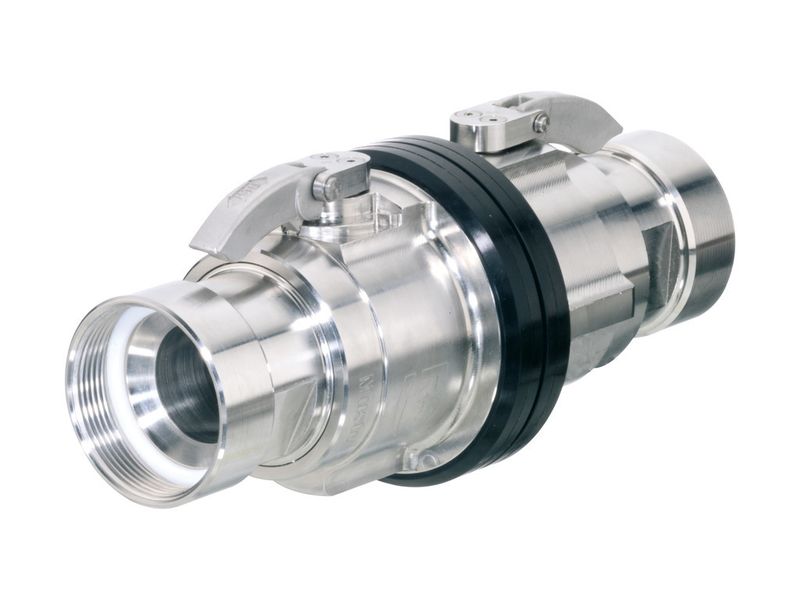 Trockenkupplung TK von RS: Kugelventiltechnik ohne zusätzlichen Druckverlust (Bild: RS)