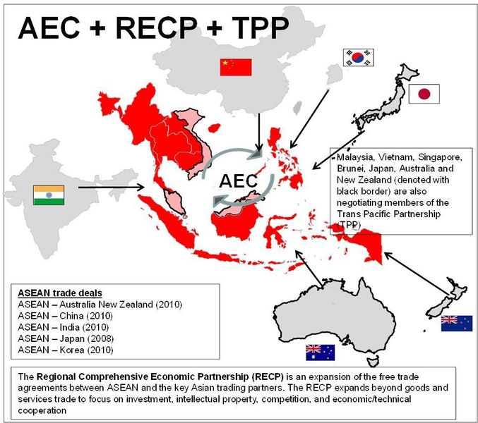 Die Asean-Länder bereiten sich mit Freihandelsabkommen auf die nächste Stufe der wirtschaftlichen Integration vor, um das Wirtschaftswachstum zu befeuern. (Bild: HSBC)