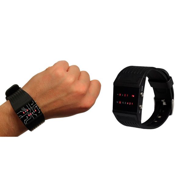 Auch mit diesen Armbanduhren ist Zeitmessen kein Kinderspiel. Neu ist die binäre Variante. (Gefunden bei: www.getdigital.de)