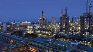 Produktion eingeschränkt: Ammoniakanlage am BASF-Standort Ludwigshafen (BASF)