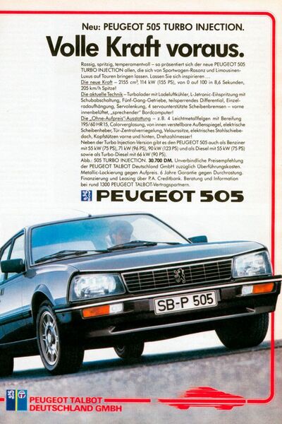 Mit seinem Turbo Injection bot der Peugeot 505 auch unter der Haube überzeugende Argumente. (Peugeot)