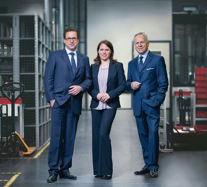 Henrik A., Kristina I. und Heinz-Dieter Schunk (v.l.), die geschäftsführenden Gesellschafter des Familienunternehmens. (Bild: Schunk)