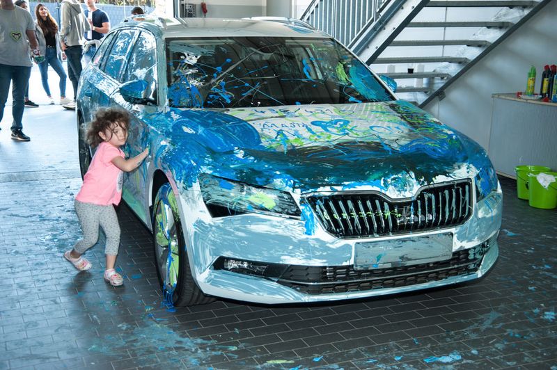 Für die ganz kleinen Gäste waren ein paar Aktionen vorbereitet. (Volkswagen Automobile Frankfurt)