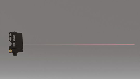 Der optimal ausgerichtete Lichtstrahl. Hier die reale Darstellung des Schielwinkels von maximal 1 Grad des Lichttasters O300.(Bild:  Baumer)