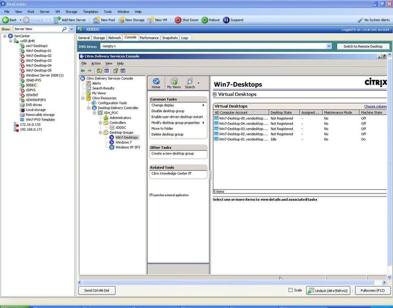 Die Verwaltung der Desktops passiert in der Service Console von XenDesktop (Archiv: Vogel Business Media)