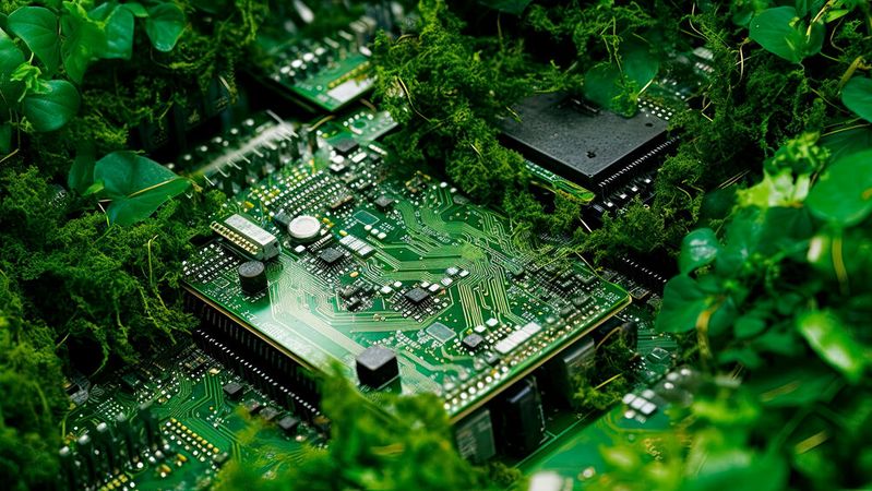 Green transition in power electronics: Ecodesign and modular systems close the material loop.(Source: ©  DigiArtStudio - stock.adobe.com)