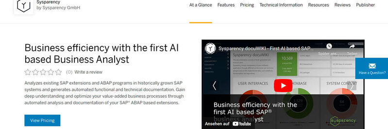 Die Sysparency GmbH bringt einen digitalen SAP-Berater auf den Markt, der auf KI-Technologie basiert. Es ist ein Anfang. 