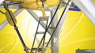 Die Gestänge des Deltaroboters M3iA von Fanuc sind aus CFK. Leichtere Roboter erreichen 
höhere Geschwindigkeiten bei kleinerem Energieverbrauch.  (Bild: Fanuc)
