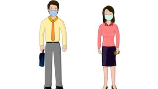 Abstand halten, Mundschutz tragen. Simulationen zeigen, was das bringt.  (gemeinfrei)