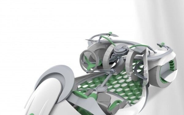Konzeptstudie des Zweitplatzierten 2040 Direct Drive Vehicle von Gaberiel Ortin (Bild: MakerBot/GrabCAD)
