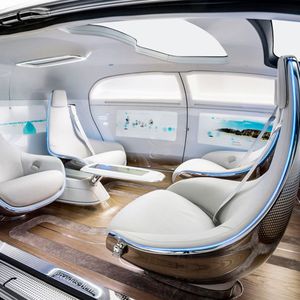 Zukunftsmusik: der Innenraum des Forschungs-Autos Mercedes F015.