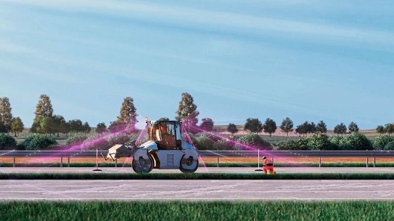 Safe Brake Assist von Sick: sichere Fahrwegüberwachung und Kollisionsvermeidung für mobile Arbeitsmaschinen.(Bild:  Sick)