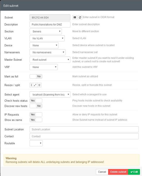Die Einstellungen und Aktionen für Subnetze bieten sehr weitreichende Möglichkeiten. VLANs lassen sich dadurch zum Beispiel direkt mit Subnetzen verknüpft. (Joos)