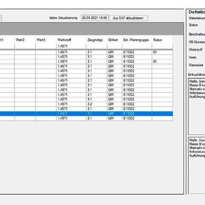 Materialauswahlliste in SAP(Bild:  Körting)
